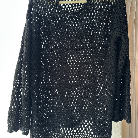 Black Crochet Show Me Your Mumu Pullover Top - Picture 4 of 5